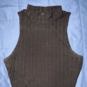 Black turtle neck crop top